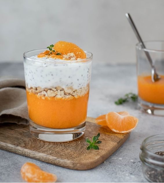 Chiayoghurt pudding met mandarijn Gezond ontbijt